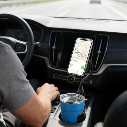 Cup Holder Phone Holder for Car, Car Phone Mount for Magsafe - color: Blue
