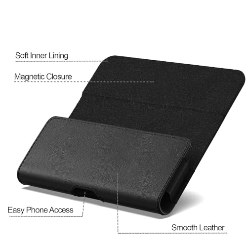 CoverON Holster for T-Mobile Revvl 8 7 6 Cricket Outlast Magic 2 Icon 6 5 4 3 2026 AT&T Motivate Pro Propel 3 2 Boost Summit Celero5G SC 5G Phone Case Belt Clip Leather Pouch (with Case On)
