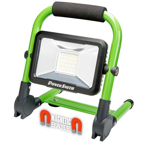 POWERSMITH Rechargeable LED Work Light 1500 Lumen Foldable Magnetic Stand, USB Port for Charging Mobile Devices, All Metal Construction PWLR015FM - size: 1500 Lumens
