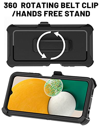AICase for Galaxy A13 5G Case, Heavy Duty Drop Protection Full Body Rugged Shockproof/Dust Proof Military Protective Tough Durable Phone Cover for Samsung Galaxy A13 5G (Black/Belt Clip) - color: Black with Belt Clip