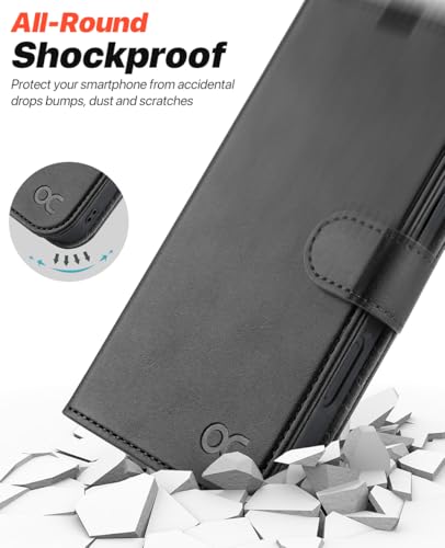 OCASE for iPhone 16 Pro Max Case Detachable Wallet Case with Card Holder, 2 in 1 Pu Leather Flip Folio with RFID Blocking Stand Wrist Strap Shockproof Phone Cover 6.9 Inch 2024, Graphite | Removable magnetic case, with hand strap, wireless charging, card