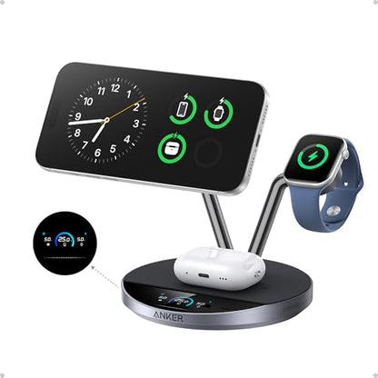 Anker Prime 3-in-1 Qi2.2 MagSafe Compatible 25W Wireless Charging Station - color: Phantom Gray