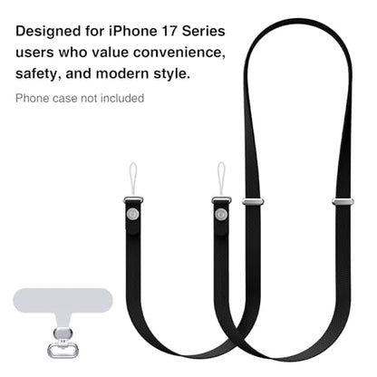 Hokone Lanyard Crossbody Strap for iPhone 17 Series, Adjustable Anti-Theft Neck Holder with Magnetic Strap & Quick Release - color: Sienna