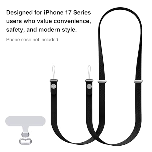 Hokone Lanyard Crossbody Strap for iPhone 17 Series, Adjustable Anti-Theft Neck Holder with Magnetic Strap & Quick Release - color: Blue
