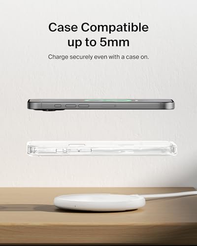 Belkin 15W Wireless Charging Pad, Qi Charger with Power Adapter - color: White