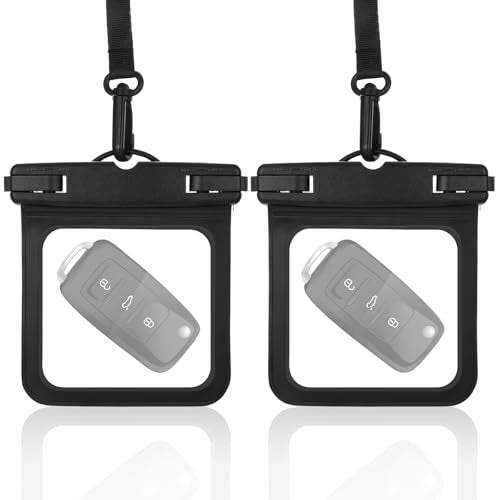 2 Pack Small Waterproof Pouch, Submersible Wallet for Swimming | Waterproof Key Fob Case Floating Keys Holder Pouch Holder for ID Badge Credit Card Money Coins License Water Surfing