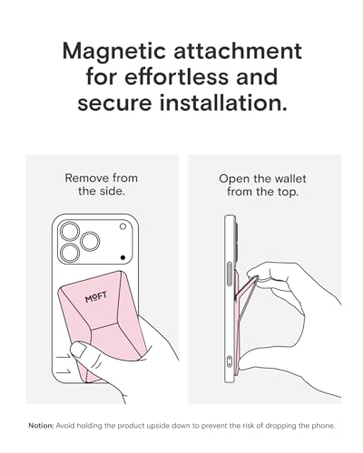MOFT Magnetic Wallet Stand Compatible with iPhone 17/16/15/14/13/12 Series, Angle Adjustment & Magsafe Compatible MOVAS Phone Stand,Light Pink - color: Light Pink, size: Standard