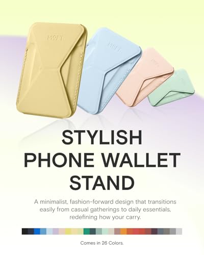 MOFT Magnetic Wallet Stand Compatible with iPhone 17/16/15/14/13/12 Series, Angle Adjustment & Magsafe Compatible MOVAS Phone Stand,Panna Cotta - color: Panna Cotta, size: Standard