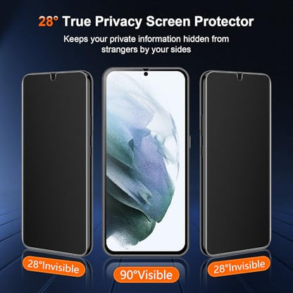 [2 Pack] Anti Glare Matte Privacy TPU Screen Protector for Samsung Galaxy S21 (Not Glass), Fingerprint Sensor Compatible, Full Adhesive Flexible Film, Easy Installation - size: Galaxy S21