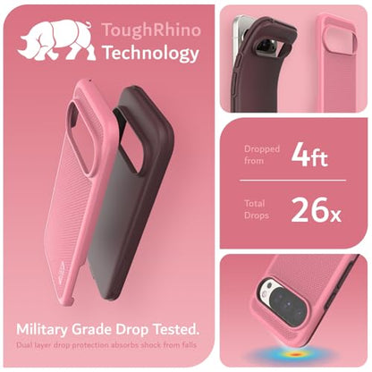 TUDIA MergeGrip Case for Google Pixel 10 / Pixel 10 Pro Cases 2025 – [Military Grade Drop Tested] Dual Layer Rugged Slim Shockproof Heavy Duty Protective Phone Cover - Smokey Pink - color: Smokey Pink, size: Pixel 10 / 10 Pro