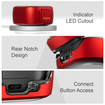 for Samsung Galaxy Buds 4/Buds 4 Pro Case (2026) with Secure Safety Lock Clip,Shockproof Scratch-Resistant TPU Transparent Soft Shell Protective Cover Accessories with Carabiner/Cleaning Kit(Red) - color: Red