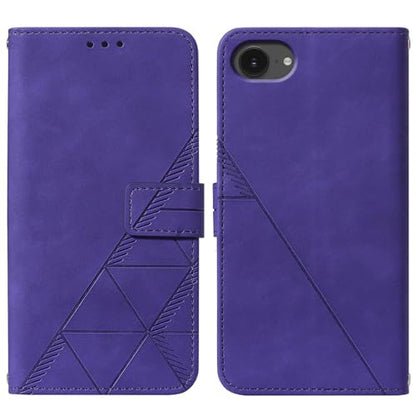 Flip Wallet Case for iPhone 17e/16e, Wrist Strap, Purple | Embossed PU Leather, Detachable Wrist Strap, Card Slots, TPU Inner, Cash Pocket, Magnetic Closure, Stand, Precise Cutouts - color: Purple