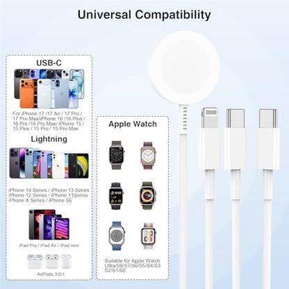 QZIIW 20W Apple Watch Charger,Apple Watch Magnetic Fast Charger USB C Cable - color: White