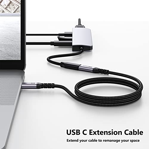 USB C Extension Cable 6.6ft, 4K@60Hz Video/10Gbps Data Transfer/100W Charge - size: 6.6 Feet