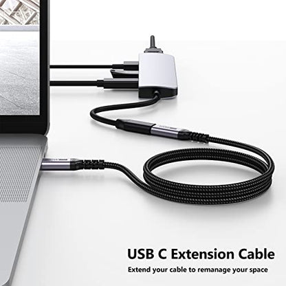 USB C Extension Cable 6.6ft, 4K@60Hz Video/10Gbps Data Transfer/100W Charge - size: 6.6 Feet