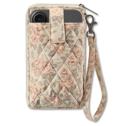 Bella Taylor Cell Phone Wristlet, Quilted Phone Wallet for Women | Lightweight, RFID blocking, phone pocket, built-in wallet, card organizer, coin pocket, secure zipper, quality construction - color: Cameo Rose