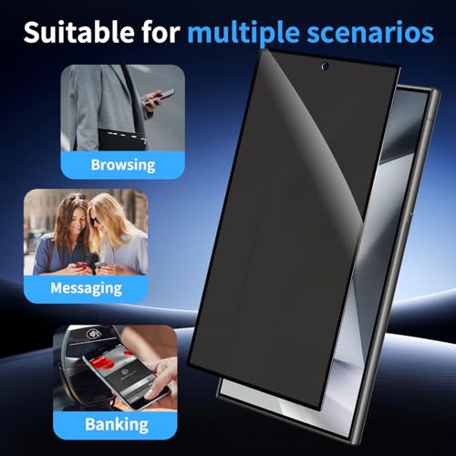 2 Pack for Samsung Galaxy S24 Ultra Privacy Screen Protector Auto-Alignment - size: Galaxy S24 Ultra