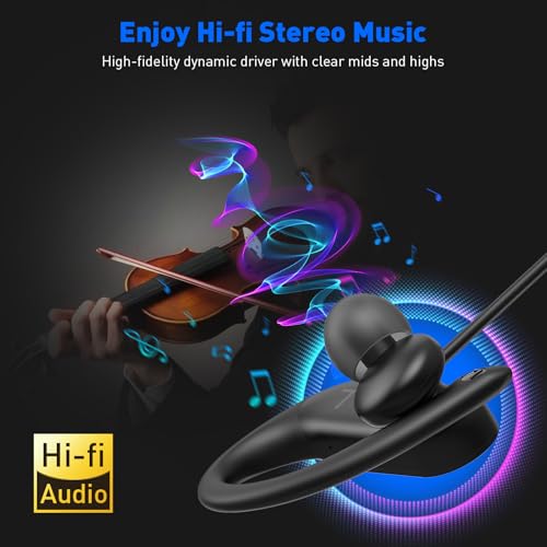 3.5mm Wired Earbuds with Jack Plug in Anti-Drop Over-Ear Hooks Headphones