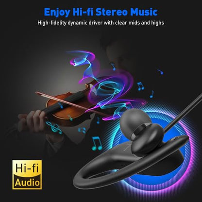 3.5mm Wired Earbuds with Jack Plug in Anti-Drop Over-Ear Hooks Headphones