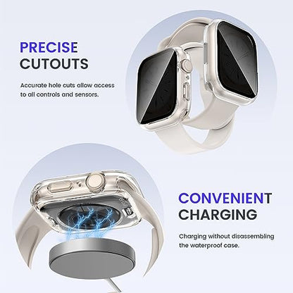 Goton Privacy Waterproof Case for Apple Watch 45mm Series 9/8/7 - color: Clear, size: 45mm