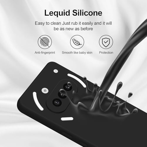 GiiYoon Silicone Case for Nothing Phone 3a, Black - color: Black, size: Nothing Phone 3a