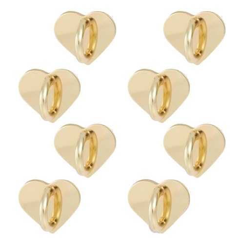 Gosknor 8pcs Heart Cell Phone Ring Holder, Cute Phone Charm Hooks Adhesive Smartphone Finger Ring Grip Sticky Metal Loop Stand for Cellphone Case Pad Tablet DIY Accessories (gold) - color: gold