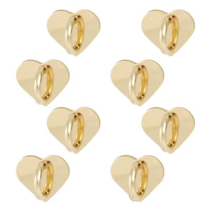 Gosknor 8pcs Heart Cell Phone Ring Holder, Cute Phone Charm Hooks Adhesive Smartphone Finger Ring Grip Sticky Metal Loop Stand for Cellphone Case Pad Tablet DIY Accessories (gold) - color: gold