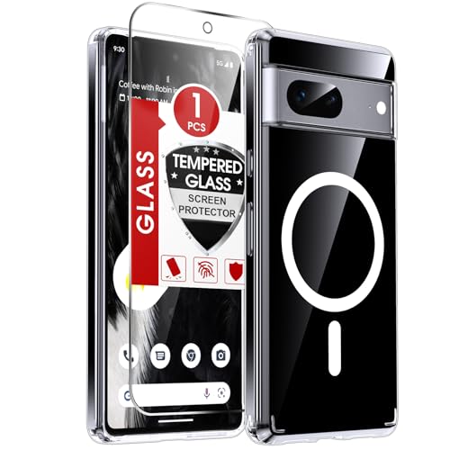 LeYi for Google Pixel-7 Case: MagSafe Fit & Screen Protector Crystal Clear | Pixel7 Cover Magnetic Slim Non-Slip Soft Bumper para Pixel 7 Case Unlocked Android Celulares Smartphone for Wen Women - color: Clear, size: Pixel 7 (6.3 Inch)