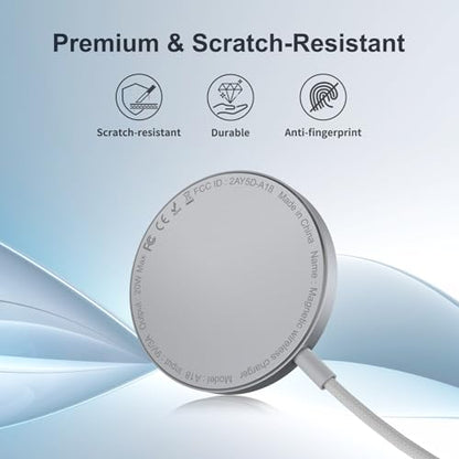 Qi2 Magnetic Wireless Charger Pad for iPhone12-17 - color: Matte White