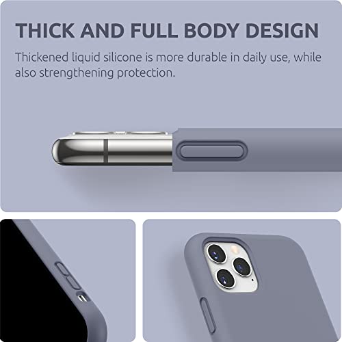 SURPHY Compatible with iPhone 11 Pro Max Case 6.5 inches, Thickened Liquid Silicone Phone Case (with Microfiber Lining) for iPhone 11 Pro Max 2019, Lavender Gray - color: Lavender Gray