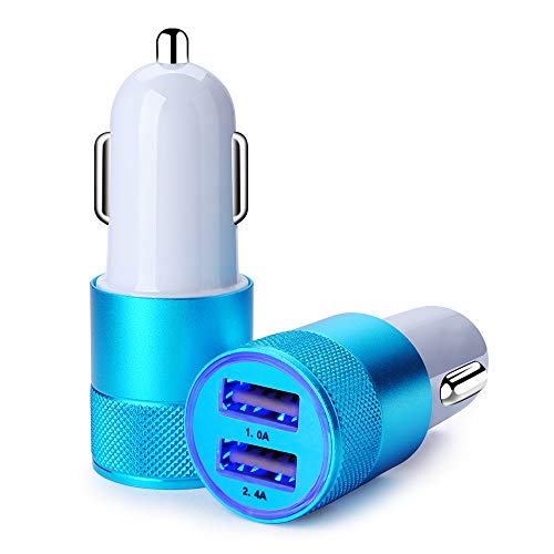 Car Charger, Sicodo 3.4A 2 Pack USB Smart Port Charger - color: Blue