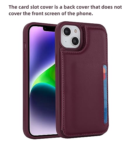 iCoverCase Compatible with iPhone 14 Plus Phone Case with Card Holder, Wallet Case for Women Men RFID Blocking PU Leather Protective Case 6.7 Inch (Wine Red) - color: Wine Red