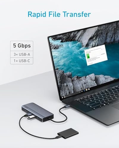 Anker USB-C Hub, 10-in-1 USB-C Hub, Dual-Display with 4K HDMI and 1080p VGA - style: 10-in-1【1 HDMI+1 VGA】