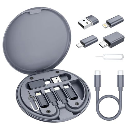 Elebase USB Charging Adapter Kit,Multi USBC Adapter Set,with 1Ft 100W Cable - color: Gray