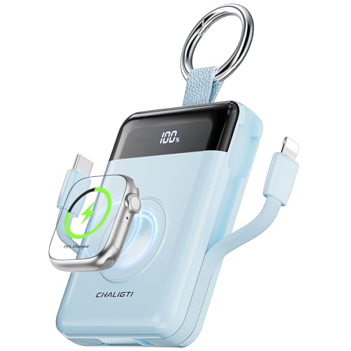 5000mAh Portable Charger w/Display,20W Power Bank&iWatch Charger - color: Blue, size: 5000mAh