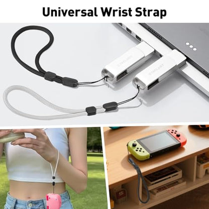 SHANSHUI Phone Lanyard, 2 Pack Adjuatble Wrist Straps Crossbody Nylon Cell Phone Leash and 2 Pack Tether Pads Compatible with iPhone & All Smartphones in Full Cover Cases - color: Grayx2+Black