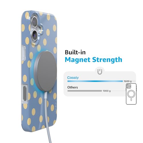 Casely iPhone 16 Case | in the Spotlight | Pastel Polka Dot | Compatible with MagSafe | Classic Ultra Thin Design - color: In the Spotlight | Pastel Polka Dot, size: Iphone 16