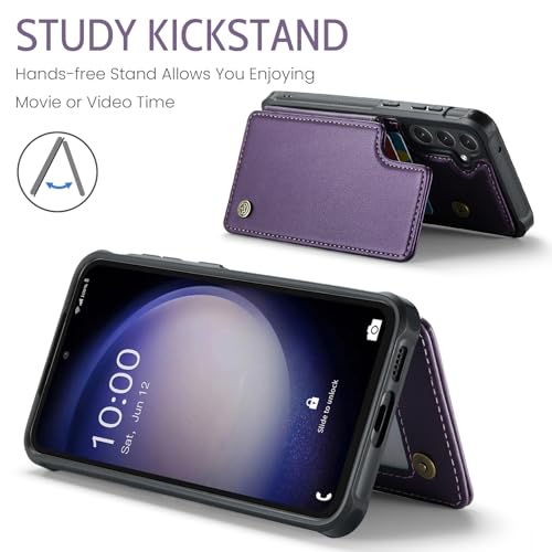 Kowauri for Samsung Galaxy S23 FE Case, PU Leather Wallet Case for Women Men with RFID Blocking Card Holder Slot Magnetic Closure Shockproof Protective Phone Cover for Samsung Galaxy S23 FE,Purple - color: Purple