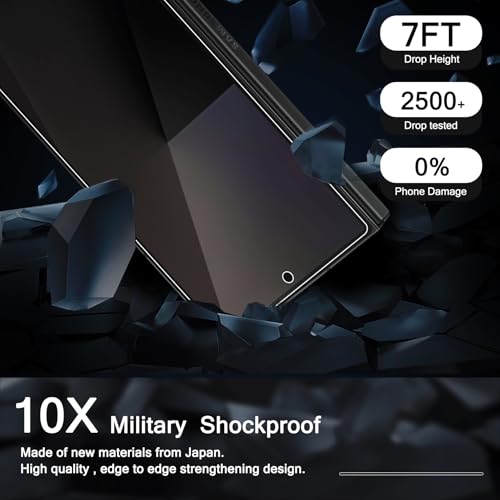 Milomdoi Privacy Screen Protector for Samsung Galaxy Z Fold 7 | 2+2+2 Pack, 9H+ Tempered Glass, Camera Lens Protector, Military Grade Shatterproof, Easy Installation, No Bubbles - size: Z Fold 7 8.2 Inch
