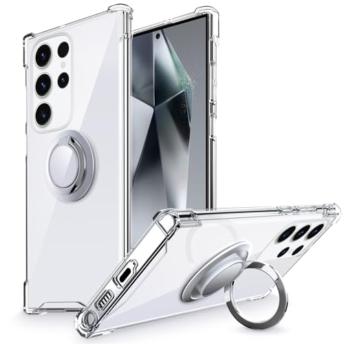 Silverback for Samsung Galaxy S25 Ultra Case Clear with Ring Kickstand, Protective Shock -Absorbing Bumper Shockproof Phone Case for Galaxy S25 Ultra -Clear - color: Clear, size: Galaxy S25 Ultra