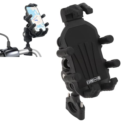 Motorcycle Phone Mount with Vibration Dampener High Speed Secure Lock Adjustable for Scooter ATV 4.9 to 8.1In Smartphones