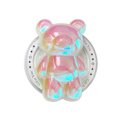 Magnetic 3D Bear Phone Grip Stand, MagSafe Compatible — Opal Pink - color: Opal Pink