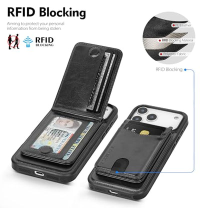 SkyEagle for iPhone 17 Pro Max Wallet Case with Card Holder,Black - color: Black, size: iPhone 17 Pro Max - 6.9"