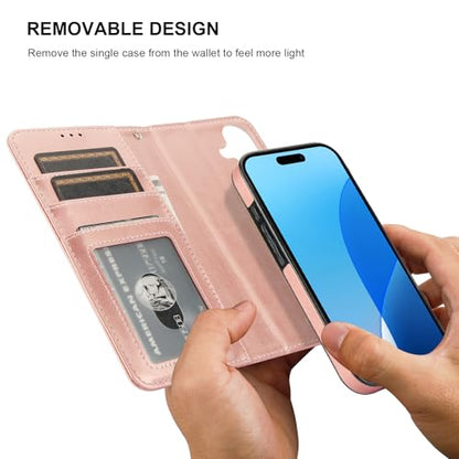 Bocasal for MagSafe Wallet Case Card Holder for iPhone 16, Rose Gold - color: Rose Gold for MagSafe