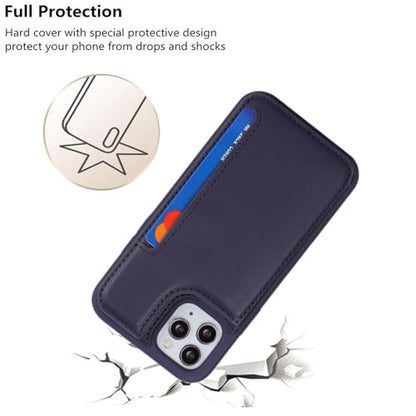 iCoverCase Compatible with iPhone 11 Pro Phone Case with Card Holder, Wallet Case for Women Men RFID Blocking PU Leather Protective Case 5.8 Inch (Dark Blue) - color: Dark Blue
