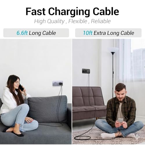 TZBAY 4-Pack (6ft 6ft 10ft 10ft) 60W USB C to USB C Fast Charging Cable - color: Black 2x6ft+2x10ft