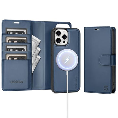 Shieldtop Compatible with MagSafe iPhone 13 Pro Wallet Case,Blue - color: Blue, size: iPhone 13 Pro - 6.1"