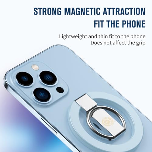 White Minimalist Magnetic Phone Ring Holder Ultra-Slim Kickstand iPhone 11-17 Pro Max Samsung Galaxy Pixel Anti-Drop Grip 360° Adjustable Finger Loop Wireless Charging Compatible Lightweight - color: White Metal Holder