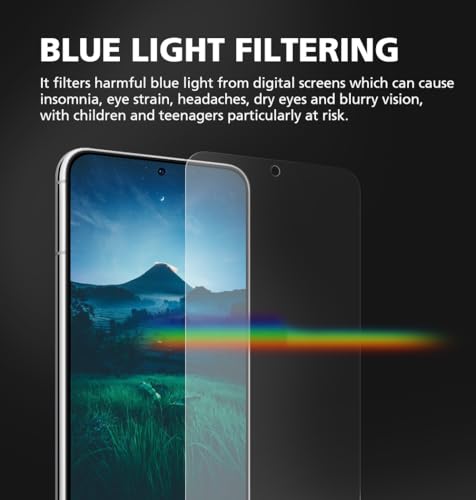 3-Pack Anti-Blue Light Matte Screen Protector For Samsung Galaxy S24 Ultra [Support Fingerprint Unlock] Anti-Glare, Anti-Fingerprint [Eye Protection] Bubble-Free Installation with Alignment Jig - size: Galaxy S24 Ultra