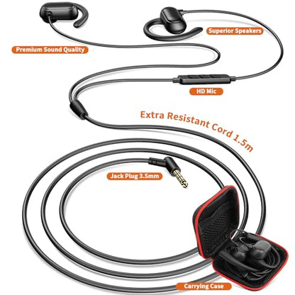 ACANDYA 3.5mm Wired Earbuds Open Ear Headphones Sport Headset with Mic